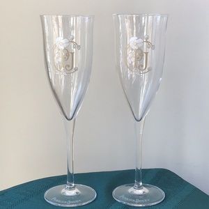 Perrier-Jouët Crystal Champagne Flutes Set‎ of 2 PJ Iconic Glasses